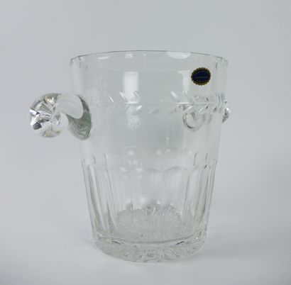 null Large champagne bucket with two handles in hand-blown and hand-cut crystal,...