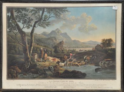  Jean-Louis DEMARNE (1752-1829) D'après 
« La promenade du matin » et « La promenade...