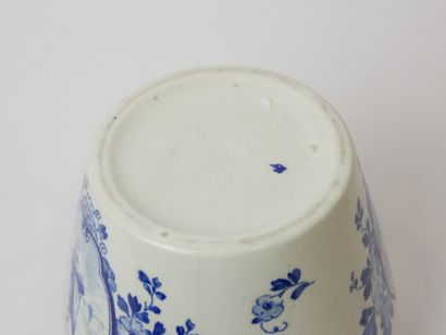 null DELFT

White and blue earthenware pot cover decorated with mills and sailboats...