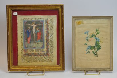 Lot of two framed pieces including : 

-...