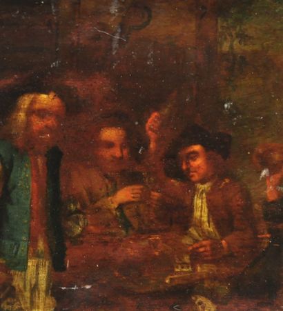 null 
Flemish school of the 18th century, follower of Horemans




Tavern scene 




Oil...