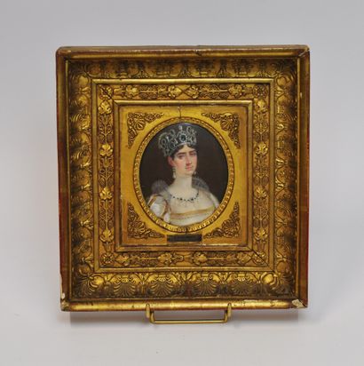 null 
After Jean-Baptiste ISABEY (1767-1855) 




Bust portrait of the Empress Josephine




Oval...