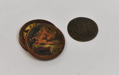 null Lot of Erotica objects including : 

- Two gilt bronze plaques. 13 x 18 and...