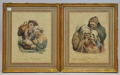  Louis-Léopold BOILLY (1761-1845) D'après. 
Les quatre saisons. Série de quatre lithographies...