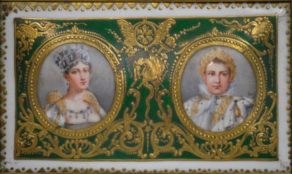 null French school of the early 20th century 

Portrait of Napoleon I and his wife...