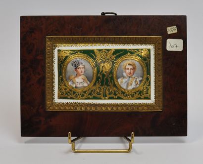 null French school of the early 20th century 

Portrait of Napoleon I and his wife...