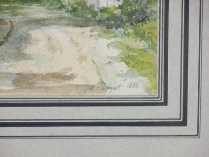 null French school of the 19th century 

Country road 

Watercolor on paper signed...