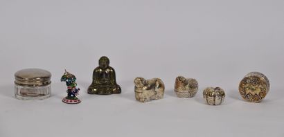 Set of 4 silver boxes with fantastic animals....