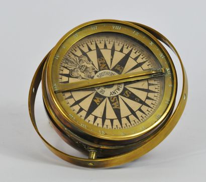 Gilt brass marine navigation compass 

Marked...