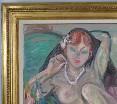 null André PLANSON (1898-1981)

Nu au collier de perles 

Huile sur toile signée...