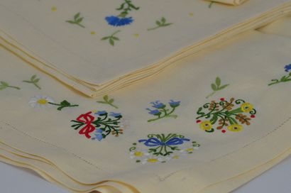 null Embroidered silk table linen including placemats, tablecloth and napkins



Withdrawal...