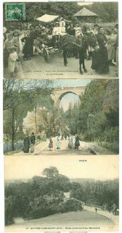null 49 CARTES POSTALES PARIS: XIXème-Les Buttes Chaumont. Diverses vues et scènes....