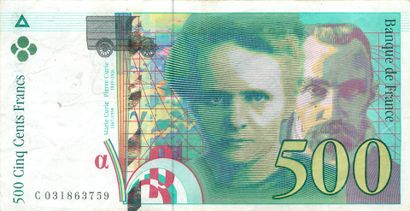 null 60 Billets de 500 Francs, Pierre et Marie Curie, 1994-35, 1995-9, 1998-4 et...