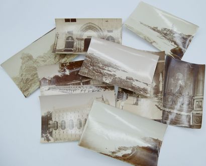 null 104 PHOTOGRAPHIES : Sur plaque de verre, tirage photo sur papier photo et tirage...