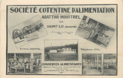 null 11 CARTES POSTALES COMMERCES & INDUSTRIES : Saint Lô. "Papeterie & Reliure Cordier,...