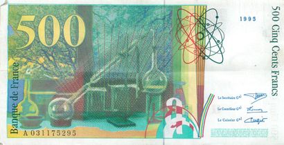 null 60 Billets de 500 Francs, Pierre et Marie Curie, 1994-35, 1995-9, 1998-4 et...