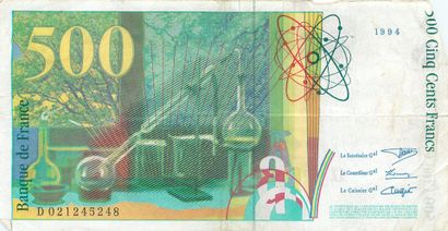 null 60 Billets de 500 Francs, Pierre et Marie Curie, 1994-35, 1995-9, 1998-4 et...