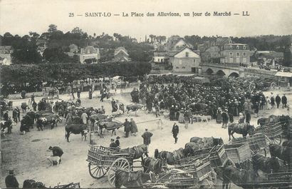 null 15 CARTES POSTALES LES MARCHES : Saint Lô. "La place du Marché, Le Marché, Un...