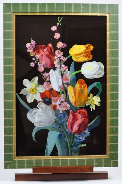 André VIVREL (1886 - 1976) 
Tulipes et fleurs...