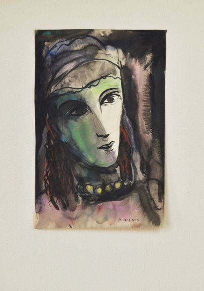 null Hélène AZENOR (1910-)

Jeune femme au collier de perles

Aquarelle sur papier...