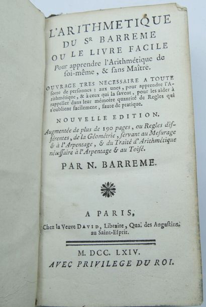 null [MATHEMATIQUE]. Ensemble de 3 Volumes.

L'Arithmétique du Sr Barreme ou le Livre...