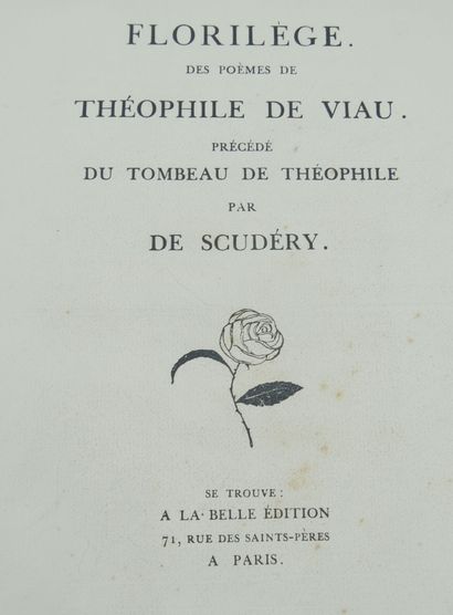 null VIAU (Théophile de ).

Florilegio ( ) preceded by the Tombeau de Théophile by...