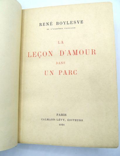 null BOYLESVE René (de l'Académie Française).

La Leçon d'Amour dans un Parc, Paris...