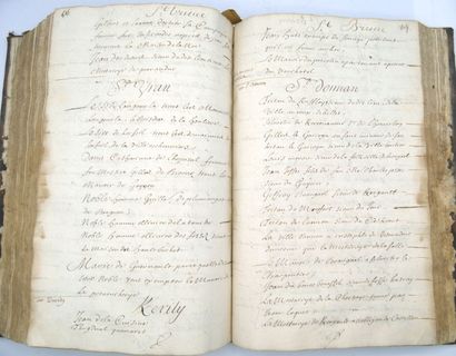 null BRETAGNE]. Important printed manuscript title "Estat des Villes et Paroisses...