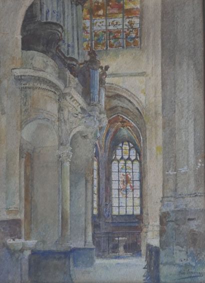 null School of the XIXth century. Luis JIMENEZ

Interior of a church

Watercolor...