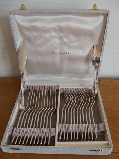 null ERCUIS

Fish service in silver plated metal "filet" model including 12 forks...