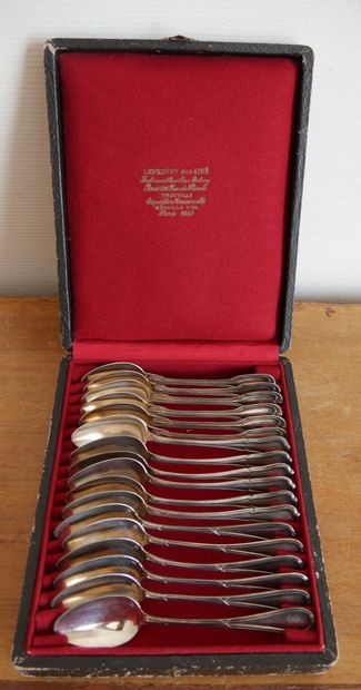 12 small spoons in silver 925 thousandths,...