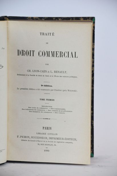null LYON-CAEN (CH) & RENAULT (L)

Traité de droit commercial. 8 volumes, Deuxième...