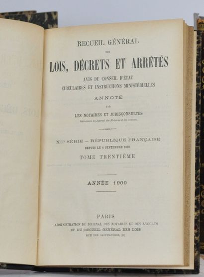 null Bulletins et recueils annotés des lois en 100 volumes de 1791 à 1910

1 à 18...