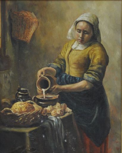 null Ecole du XXème siècle. D'après Johannes Vermeer (1632-1675)

La laitière 

Huile...