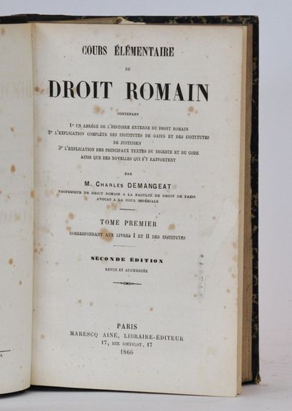 null DEMANGEAT (Charles)

Cours élémentaire sur le droit romain, 2 volumes, Seconde...