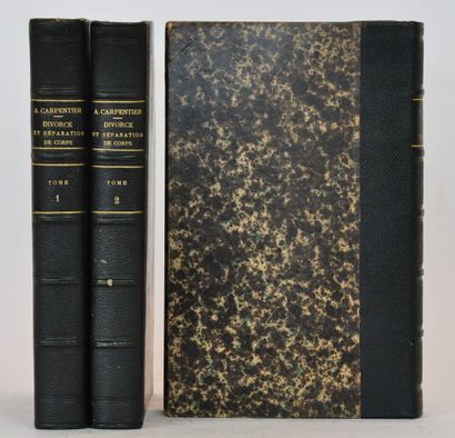 null CARPENTIER (A.D)

Divorce et séparation de corps, 2 volumes

Paris, Ancienne...