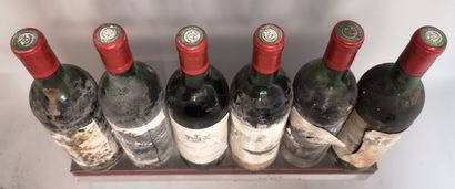  6 bouteilles Château MONTROSE 2e GCC Saint Estephe 1969 Etiquettes tres abimees,...