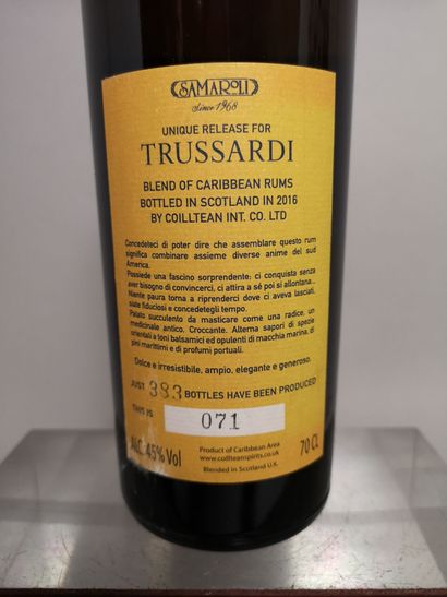 null 1 bouteille RHUM - SAMAROLI "Caribbean Rum" 2006 MISE UNIQUE pour TRUSSARDI...