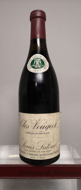null 1 bouteille 1 bouteille CLOS de VOUGEOT Grand cru - Louis LATOUR 1985 Etiquette...