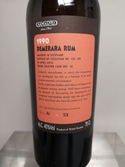 null 1 bouteille RHUM - SAMAROLI "DEMERARA Rum" GUYANA 1990 Mis en bouteille en 2014,...