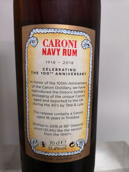 null 1 flacon 70cl RHUM TRINIDAD "Navy Rum Extra Strong 90° Proof " Edition 100e...