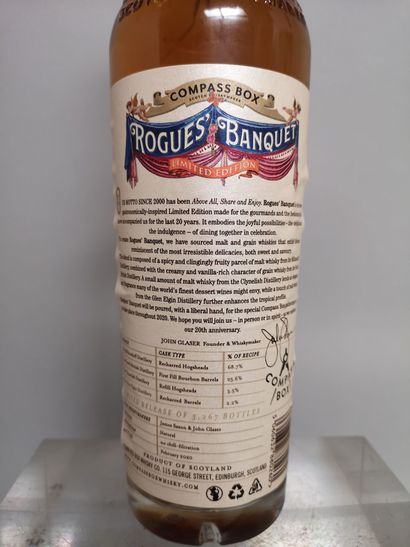 null 1 flacon 70cl SCOTCH WHISKY "Rogues' Banquet" - COMPASSBOX Edition Limitée "20th...