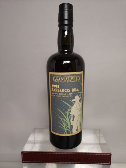 null 1 bouteille RHUM - SAMAROLI "BARBADOS Rum" 1998 Mis en bouteille en 2014. "Cask...