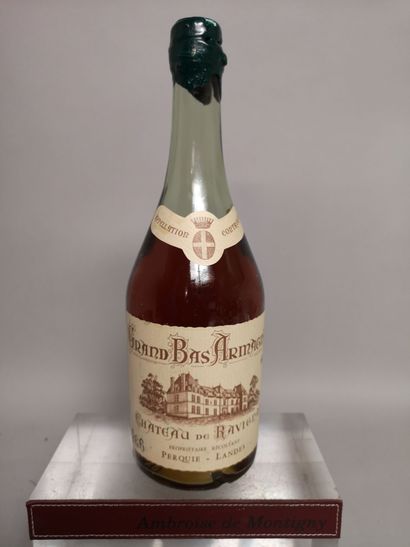 null 1 bottle 70cl GRAND BAS ARMAGNAC - Château de Ravignan 1966 Half neck level...