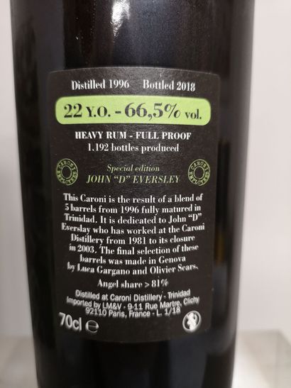 null 1 flacon 70cl RHUM TRINIDAD "Heavy Rum - Full Proof " Edition Spéciale "John...