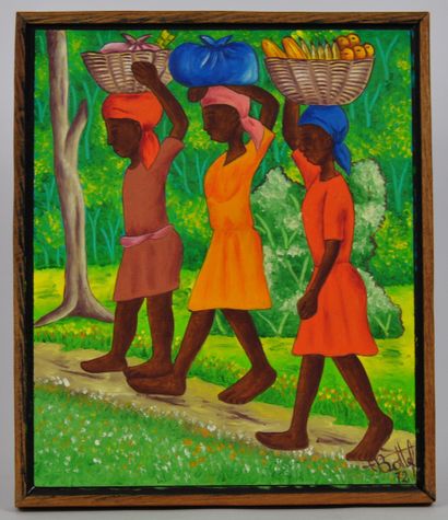 null BOTTEF. Haitian school of the XXth century 

Scenes of daily life 

Oils on...