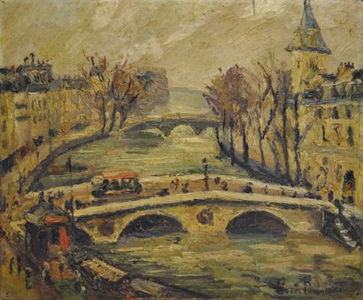 null 
Pierre-Jean DUMONT (1884-1936)




The Pont au Change in Paris 



Oil on canvas...