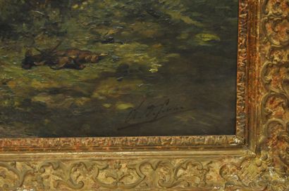 null Charles Olivier DE PENNE (1831-1897)

Scène de chasse 

Huile sur toile signée...