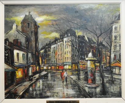 null School of the XXth century

Storm under the old Paris 

Oil on panel. Bears...