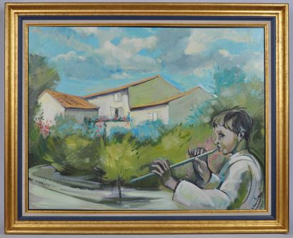 null Eric VAN SOENS (born 1939)

Young boy playing the flute

Oil on canvas, signed...